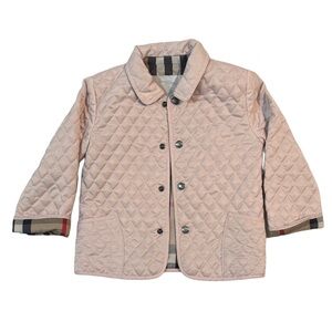 BURBERRY Kids Baby Pink Quilted Jacket